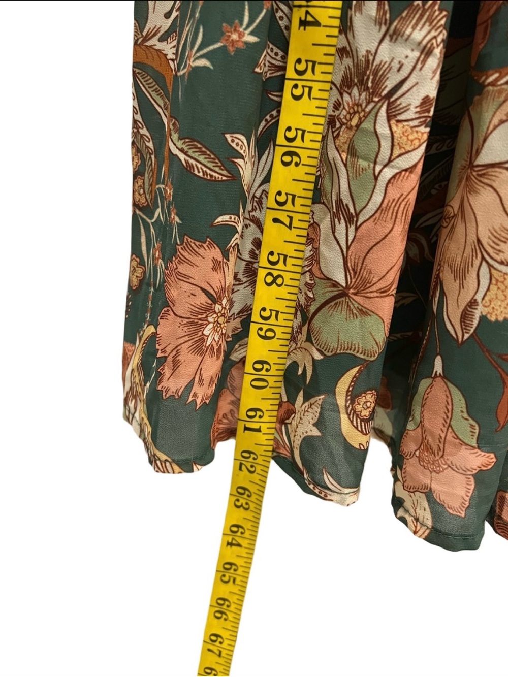 NWT Böhme Green Floral Smocked Long Sleeve Maxi Dress Small - Picture 7 of 7